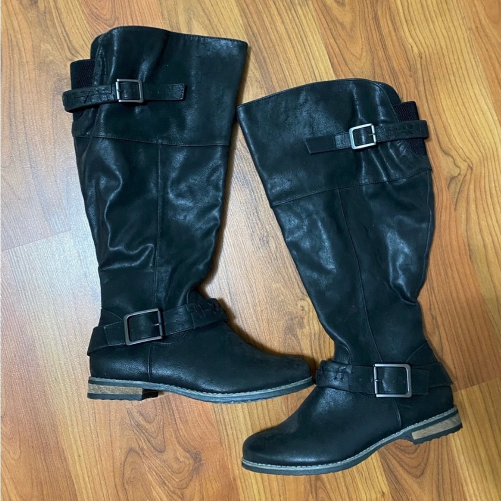 Torrid New Without Tags Black Heeled Knee High Boots Size 9W